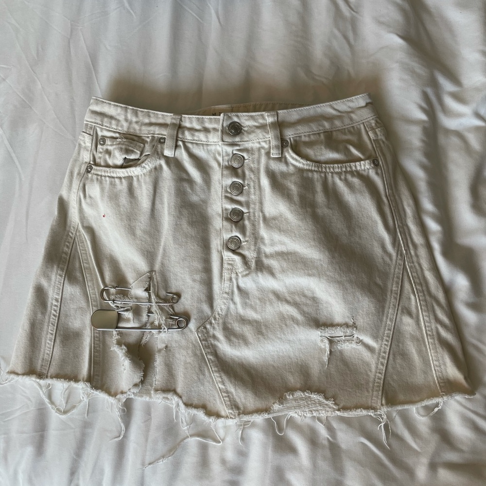 We the Free Denim Miniskirt (customized)